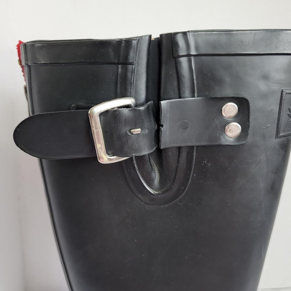 Pajar Moto Style Black Slip On Rain Boots Sz 5½ - Picture 8 of 15